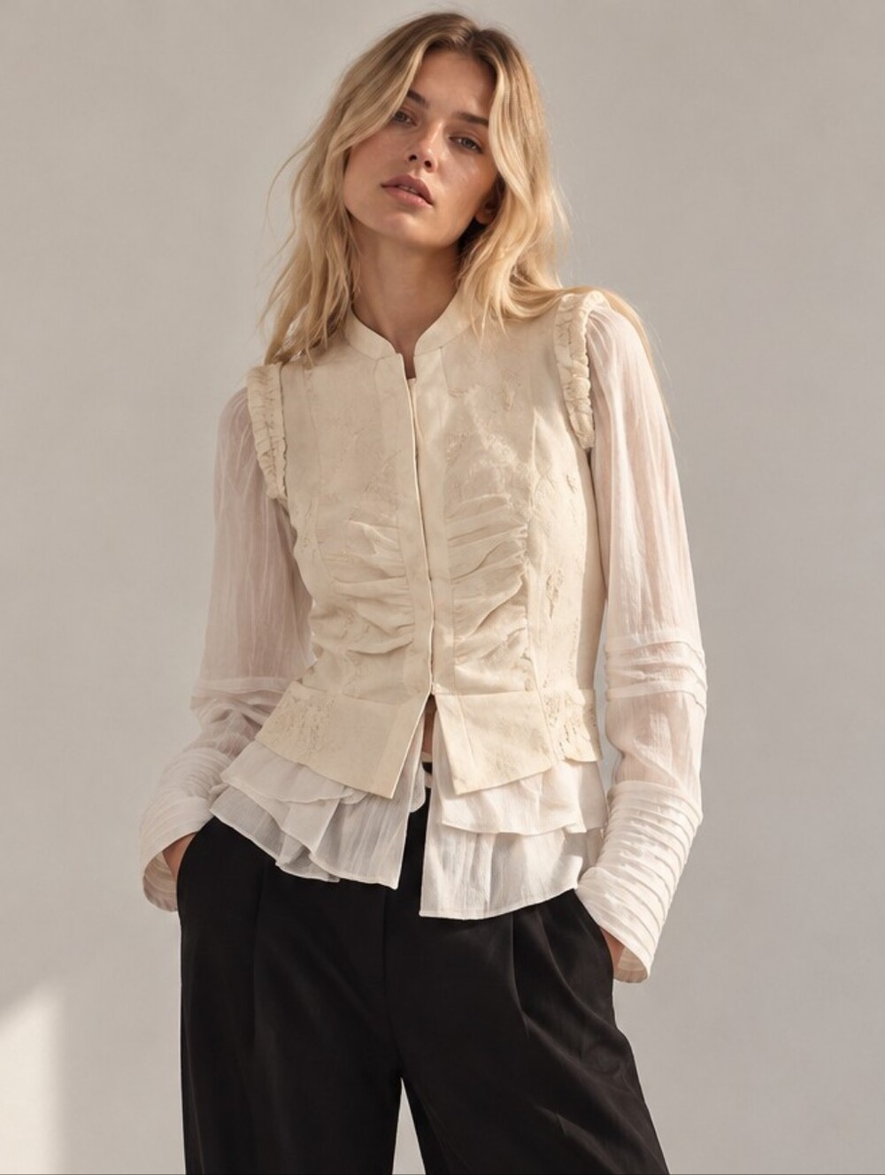 NWT ZARA Authentic ROMANTIC SHIRT ZARA ICONS LIMITED EDITION oyster white